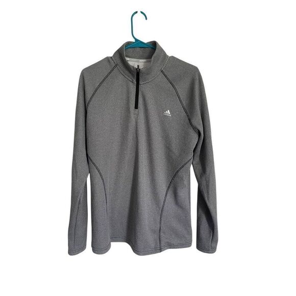 Adidas Mens Gray 1/4 Zip Long Sleeve Golf Textured Pullover Sweatshirt Size XL - Picture 1 of 7